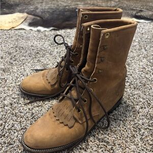 Justin Boots Tan Leather Lace-Up